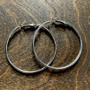 Silver hoop earrings